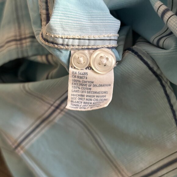 AEO Vintage Fit Blue Plaid Authentic Western Cowboy Snap Closure Man's Size XL - Picture 6 of 6